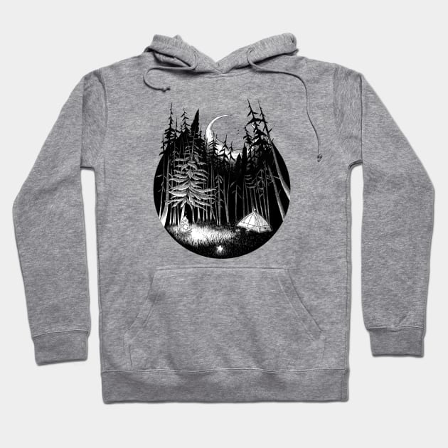 Camping Night Scenery Hoodie by ilhnklv